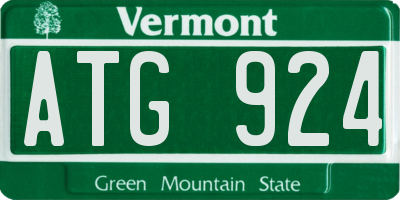 VT license plate ATG924