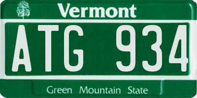 VT license plate ATG934