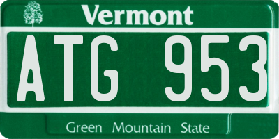 VT license plate ATG953