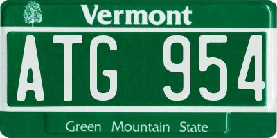 VT license plate ATG954