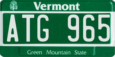VT license plate ATG965