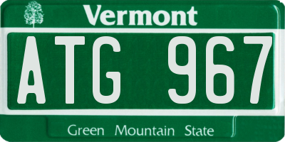 VT license plate ATG967