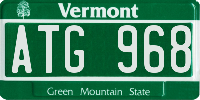 VT license plate ATG968