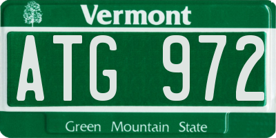VT license plate ATG972