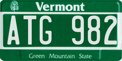 VT license plate ATG982