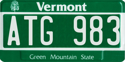 VT license plate ATG983