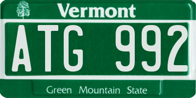 VT license plate ATG992