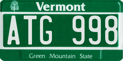 VT license plate ATG998