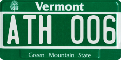 VT license plate ATH006