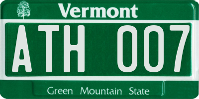VT license plate ATH007
