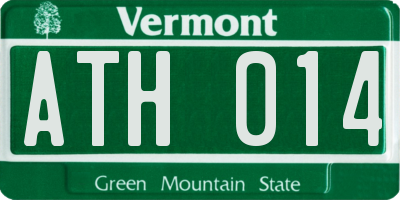 VT license plate ATH014