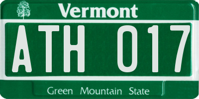 VT license plate ATH017