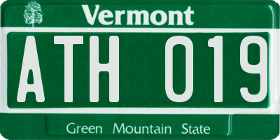 VT license plate ATH019