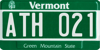 VT license plate ATH021