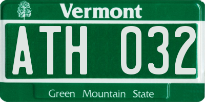 VT license plate ATH032