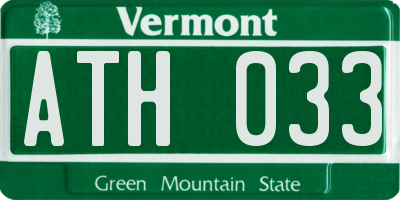 VT license plate ATH033