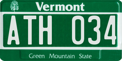 VT license plate ATH034