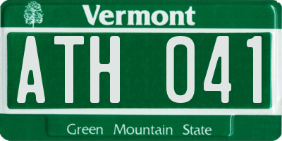 VT license plate ATH041