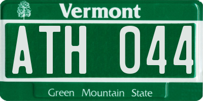 VT license plate ATH044