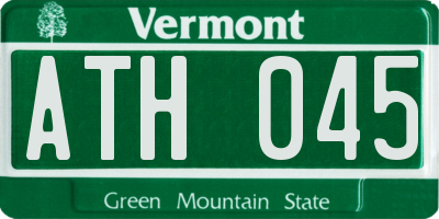 VT license plate ATH045