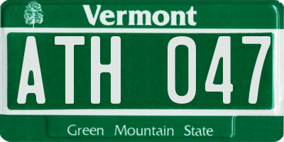 VT license plate ATH047