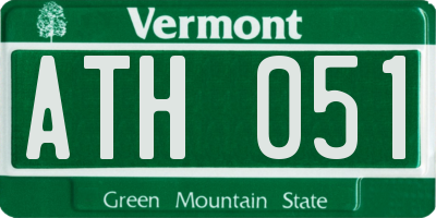 VT license plate ATH051