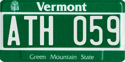 VT license plate ATH059