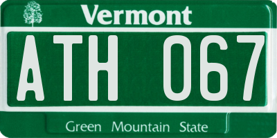 VT license plate ATH067