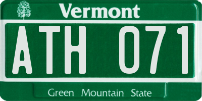 VT license plate ATH071