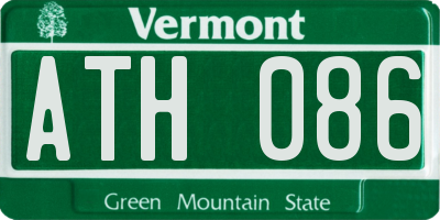 VT license plate ATH086
