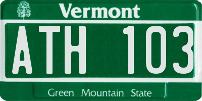 VT license plate ATH103