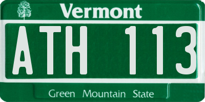 VT license plate ATH113