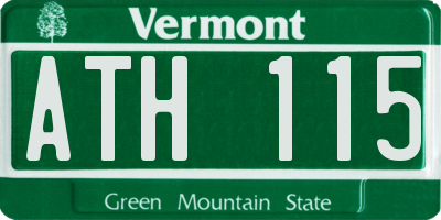VT license plate ATH115