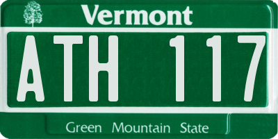 VT license plate ATH117