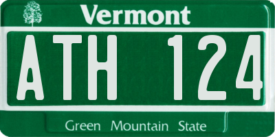 VT license plate ATH124