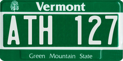 VT license plate ATH127