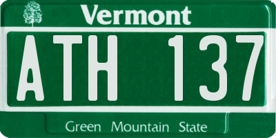 VT license plate ATH137