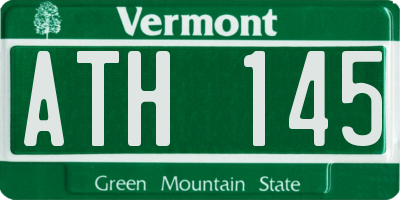VT license plate ATH145