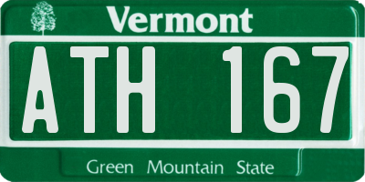 VT license plate ATH167