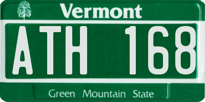 VT license plate ATH168