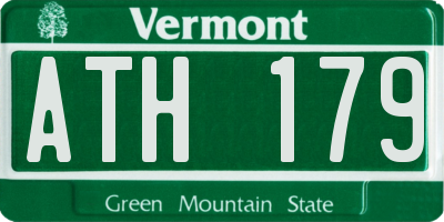 VT license plate ATH179