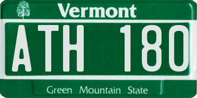 VT license plate ATH180
