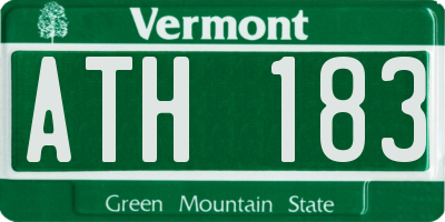 VT license plate ATH183