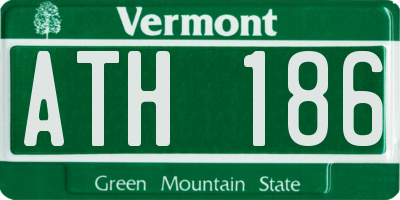 VT license plate ATH186