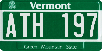VT license plate ATH197