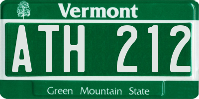 VT license plate ATH212