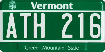 VT license plate ATH216
