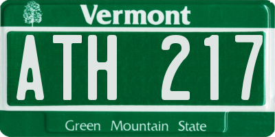VT license plate ATH217