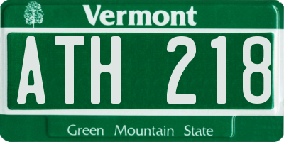 VT license plate ATH218