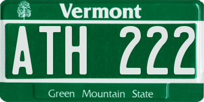 VT license plate ATH222